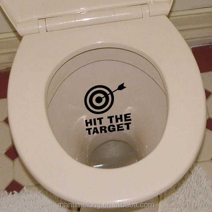Hit The Target Waterproof Funny Toilet Sticker Bathroom Personality Toilet  Seat Sign Reminder Quote Boys Potty Training - Buy Toilet Sticker,Toilet  Paper Sticker,Toilet Seat Sticker Product on 