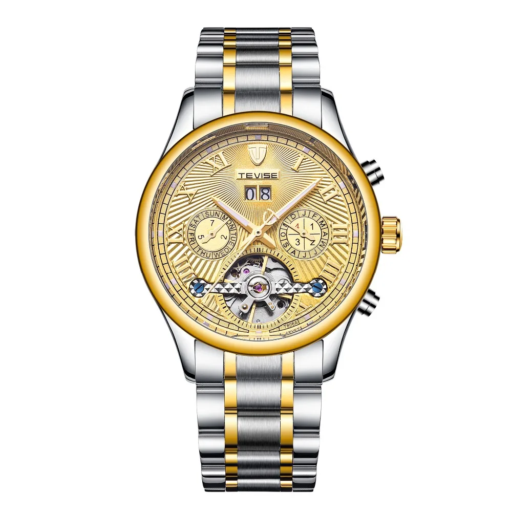 2019 Tevise New Brand Multiple Time Zone Mens Automatic Watch With a Waterproof Function