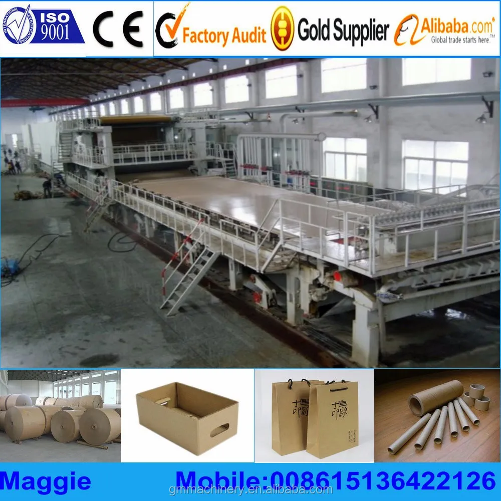 Kraft Paper Making Machine Paper Recycling Machine China Manufacturing of Making Carton Sheet and Paper Bag