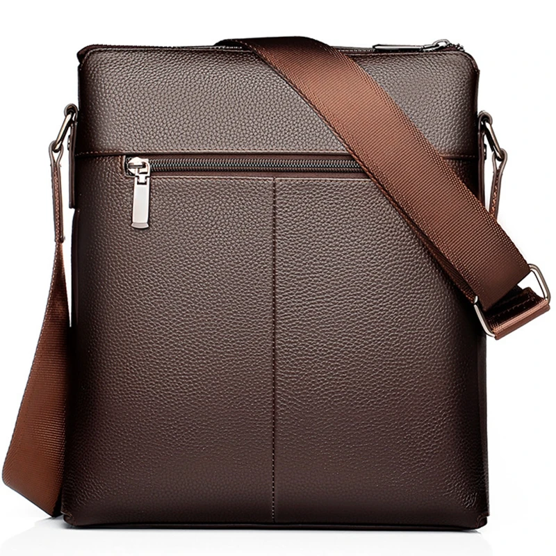Messenger Bag Men's Shoulder Genuine Leather Bag Flap Small Male
