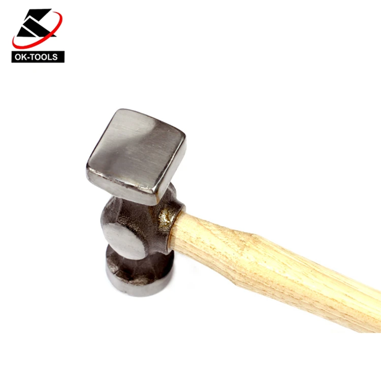 Прямая сторона листового металла молоток голова кованая с 45 # сталь высокочастотное закаливание зеркальная полировка ручка орех
