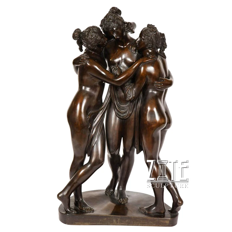 手芸等身大芸術ヌードの女性の女性像ブロンズ三美神彫刻| Alibaba.com