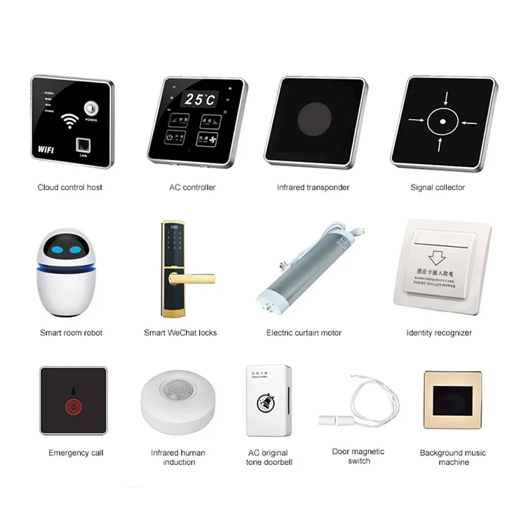 Electronic Hotel Smart Room Solutions Including Room Number Doorbell DND MUR Light Control