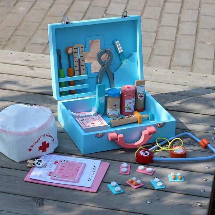 Деревянные игрушки, ролевые игры, Набор доктора, медсестра, инъекция, медицинский комплект, ролевые игры, классические игрушки, имитация доктора, игрушка