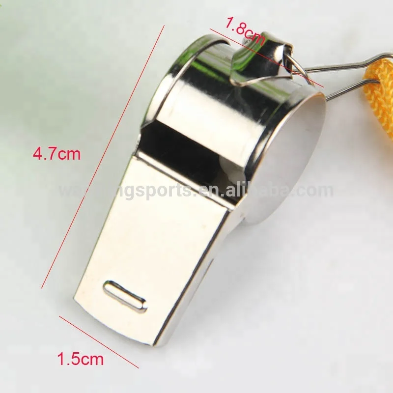 Дешевые, оптовая продажа, наружное использование, громкий свисток из нержавеющей стали, рефери, металлический свисток с ремешком