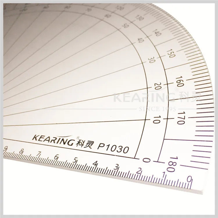 Kearing 30cm Sew Protractor Corner Layout up for 180 Degree , 3 mm Thickness Acrylic Half Moon Protractor # P1030