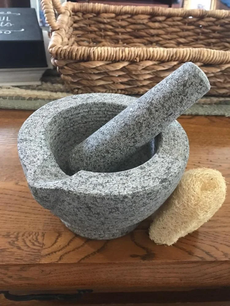 Granite Mortar and Pestle by Hicoup - Natural Unpolished, Non Porous