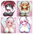 2016 new version Japanese anime 3d mouse pad wristbands Cartoon Creative sexy mouse pad Chest mouse