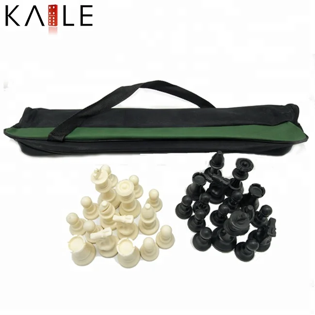 Профессиональный пластиковый Шахматный набор для улицы с зеленой холщовой дорожной шахматной сумкой от производителя для игр