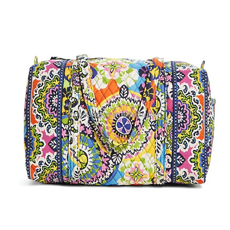 Full Color All Over Print Quilted Cotton Duffel Bag