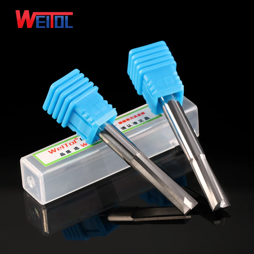 
 WeiTol фрезерный станок с ЧПУ Китай торцевая фреза 2 каннелюра с ЧПУ Деревообрабатывающие инструменты N 6 мм малого диаметра с двойным желобом, прямые биты  