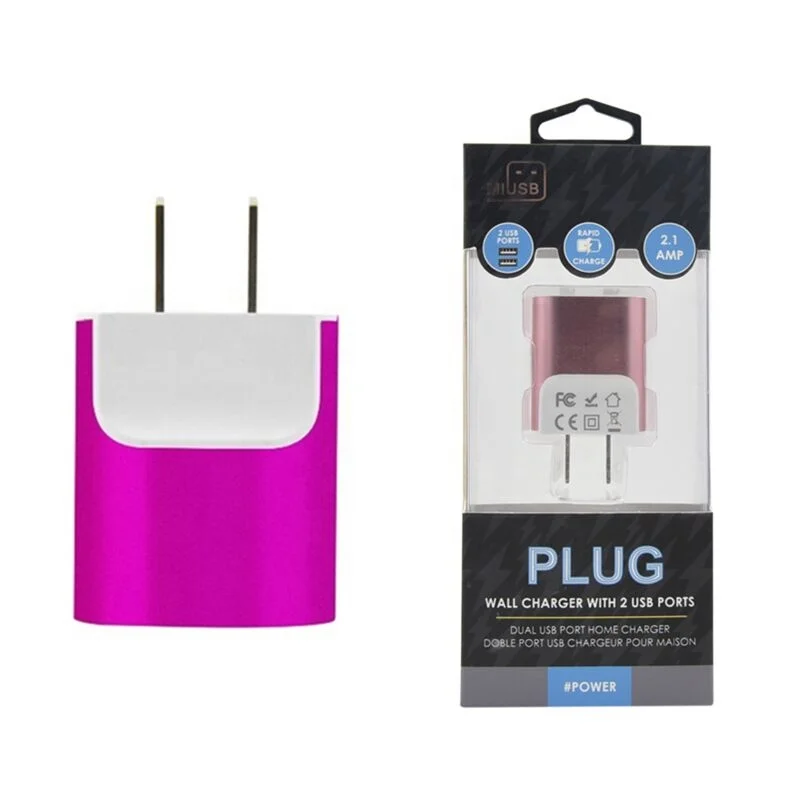 Настенное зарядное устройство usb 5 В, 2 А, 3 pin с 2 usb-портами, дорожный Электрический адаптер для смартфона