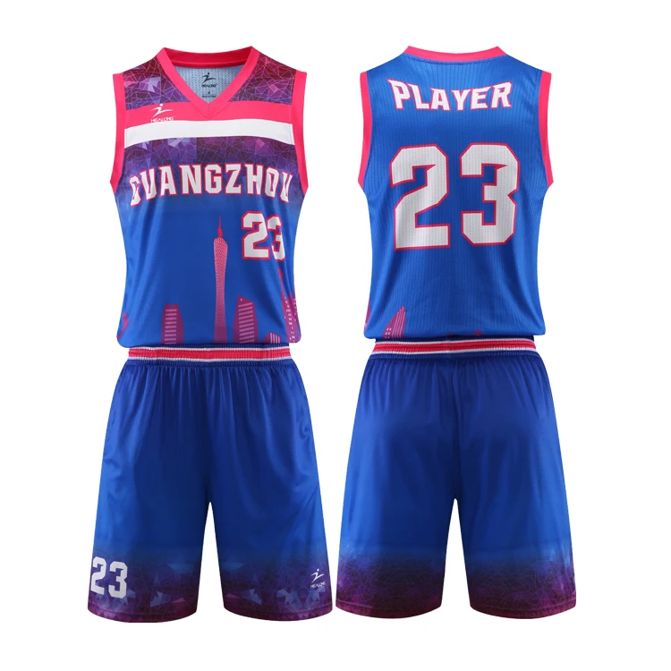 custom basketball jersey design blue and red personalized color digital  sublimation printing custom basketball uniforms china