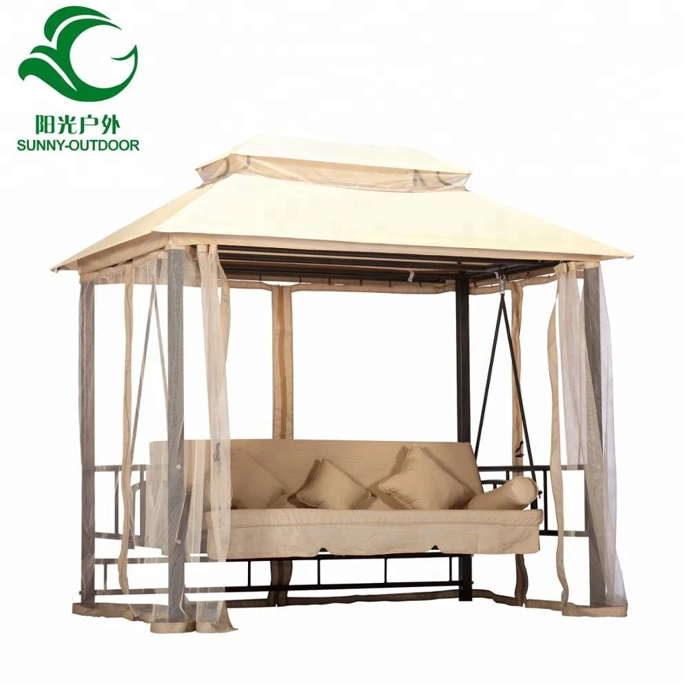 Outdoor Furniture Canopy Adjustable Swing Chair Bed with Mosquito Nets