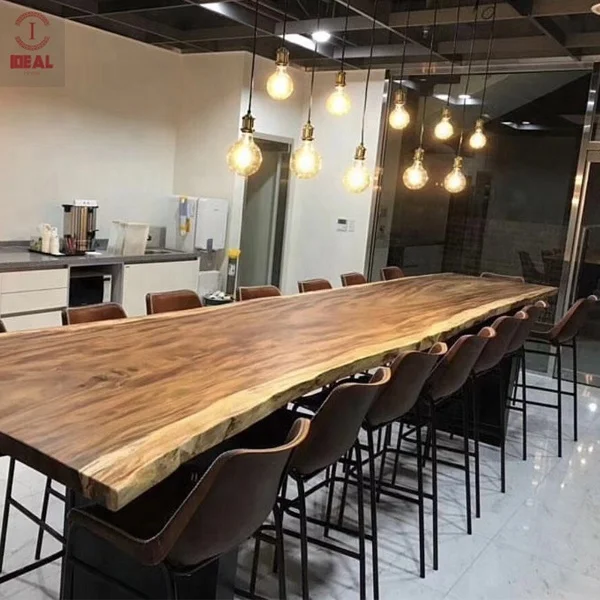 High Quality  Simple Style Solid Wood Fashionable Design Dining Table Natural Wood Slab