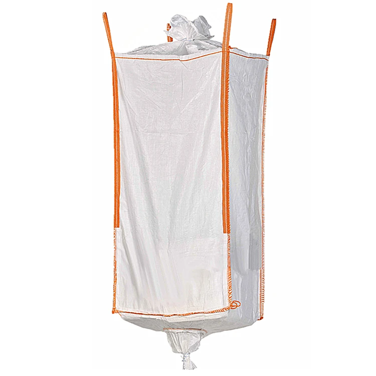 1000kg Jumbo Tonn Bag PP Material FIBC Bags with Bottom Discharge and Top Fill Spout for Bulk Product Storage Transportation