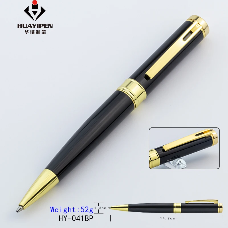52g Luxury Engrave Gold Trim Heavy Metal Ballpoint Ball Pen With Custom
