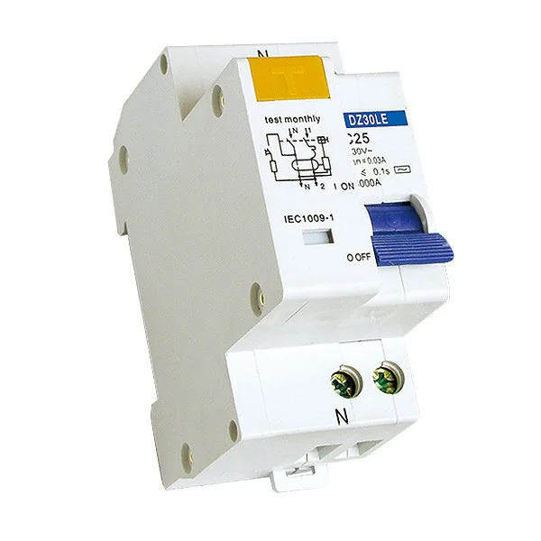 Scatola Portafusibili RCBO 1 Polo - Modello RTAMB-BD Tipo A 30mA - 6A 10A 16A 32A 40A