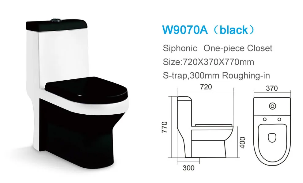 Plus Big Size Porcelain Siphon Black Wc - Negro Sifón Wc Product on Alibaba.com