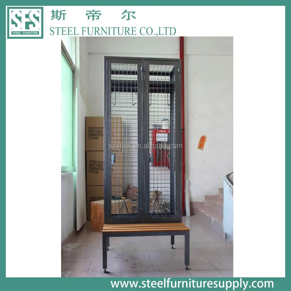 ベンチ付き溶接ワイヤーメッシュロッカー、強力なワイヤーメッシュ2