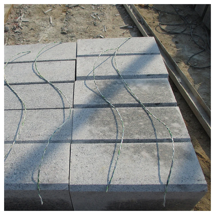 Factory Price Grey Granite Cobblestone Brick Paver Kerbstone Driveway Outdoor Paving Stone