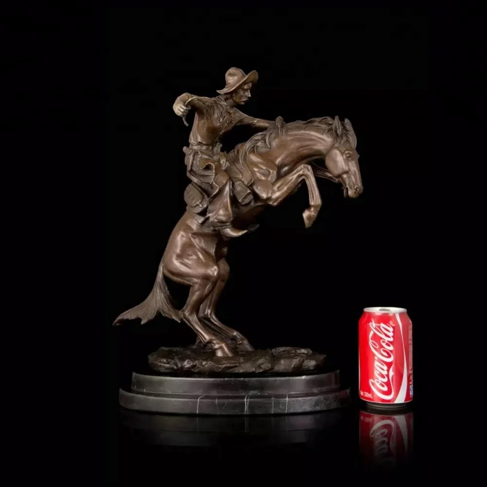 小さなブロンコバスターブロンズ像カウボーイ乗馬馬の彫刻| Alibaba.com