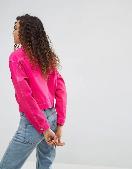 ASOS Denim Jacket in Hot Pink  Pink denim jacket, Latest fashion