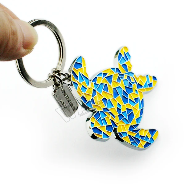 Metal 3d Tortoise Animal Shaped Keychain Factory Direct Live Animal Keychain