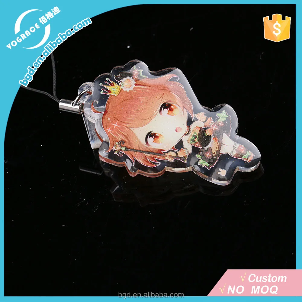 Vograce Anime Acrylic Charm Glitter Epoxy Coated Keychains