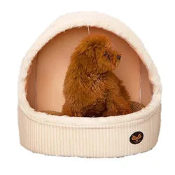 Luxury Dog Puppy Pet Bed & Accessories Plush Half Enclosed Cat Bed NO 2