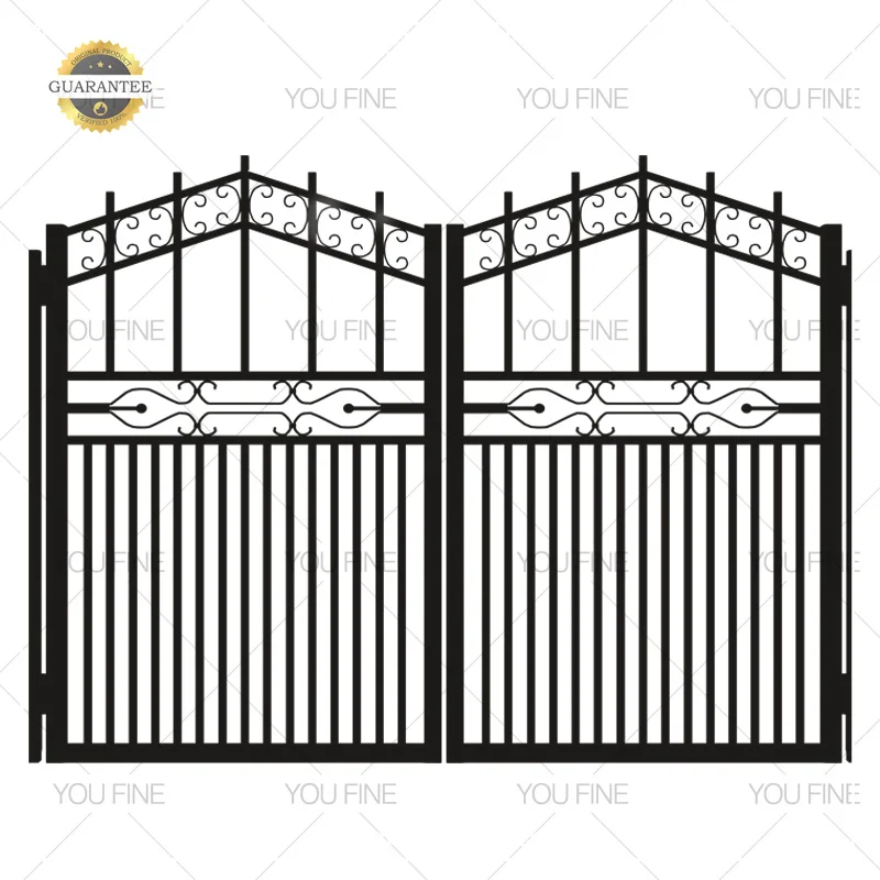 2019 New Models Wrought Iron Square Tube Main Gate Design