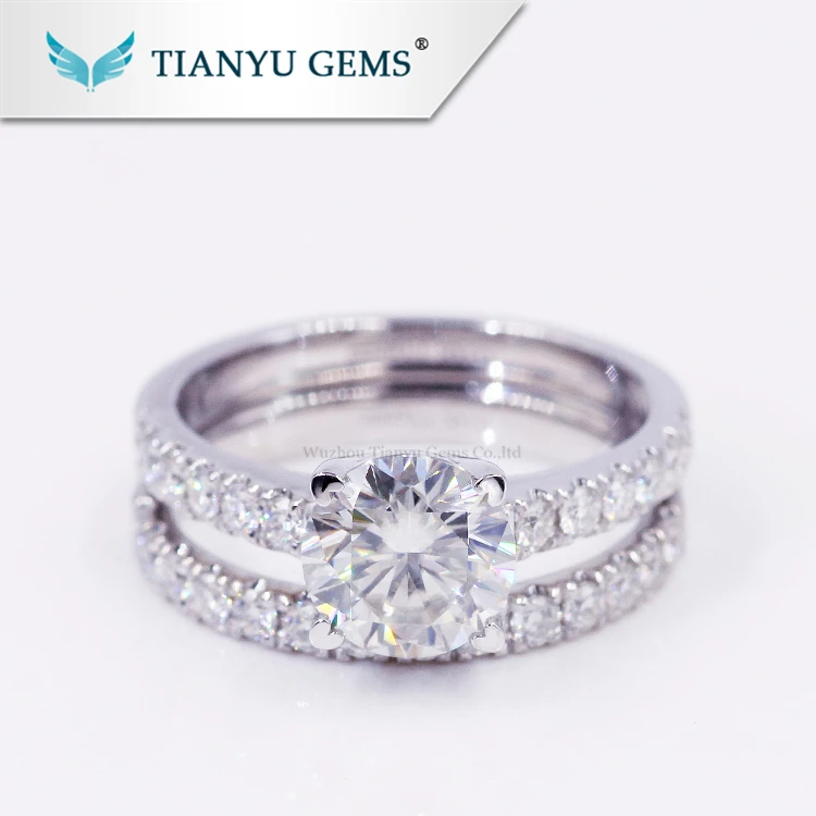 Bague Fiançailles Or Blanc 14k Diamants Simulés 2.6 Carats - Taille 8.5 - Personnalisable