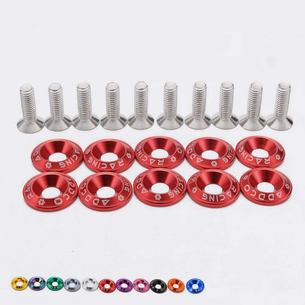 BLACK 10 PC BILLET ALUMINUM FENDER/BUMPER WASHER/BOLT ENGINE BAY DRESS UP KIT I BLACK 10 PC BILLET ALUMINUM FENDER/BUMPER WASHER/BOLT ENGINE BAY DRESS UP KIT I