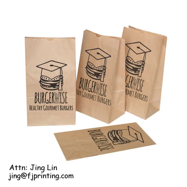 Source Bolsa de papel kraft de grado alimenticio, bolsa papel para llevar comida rápida on m.alibaba.com