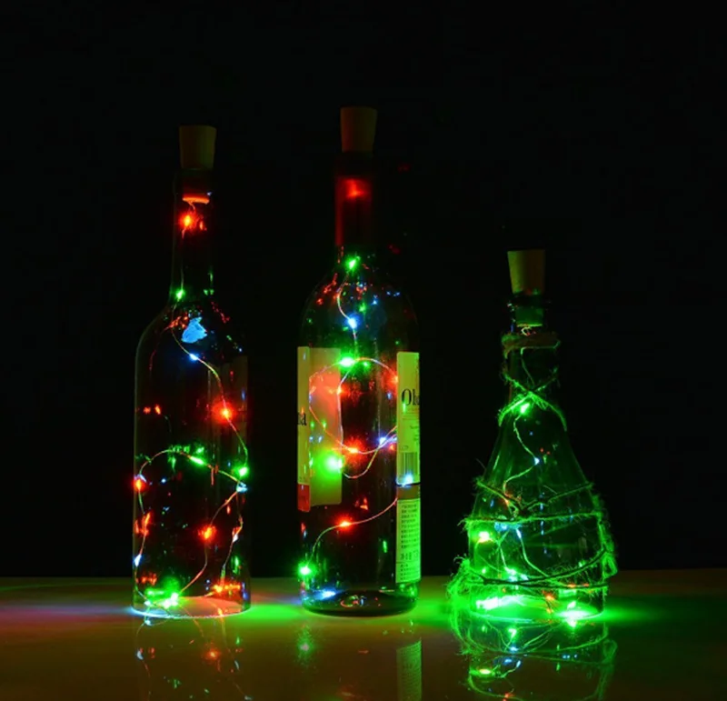 2m 20 LED Starry Firefly Wire Wine Bottle Cork String Lights Vase Decorate Cork Lights