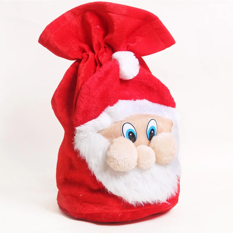 Santa Claus Toy Bag Red Velvet Merry Christmas Gift Sack 