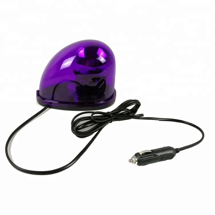 Purple Snail Flashing Light Police Emergency Beacon Rotating Halogen Lamp Warning Strobe Beacon Light