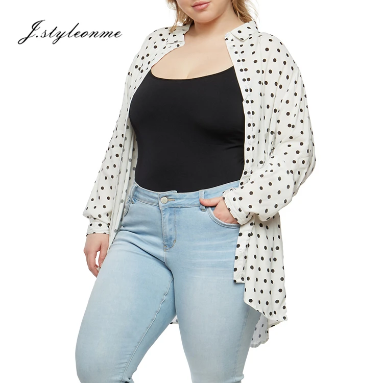 plus size polka dot shirt