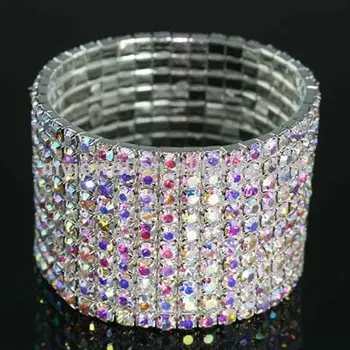 Fashion Trendy Rhinestone Stretch Bracelet-B1057-S/AB fashion cheap wholesale plastic beads bracelets