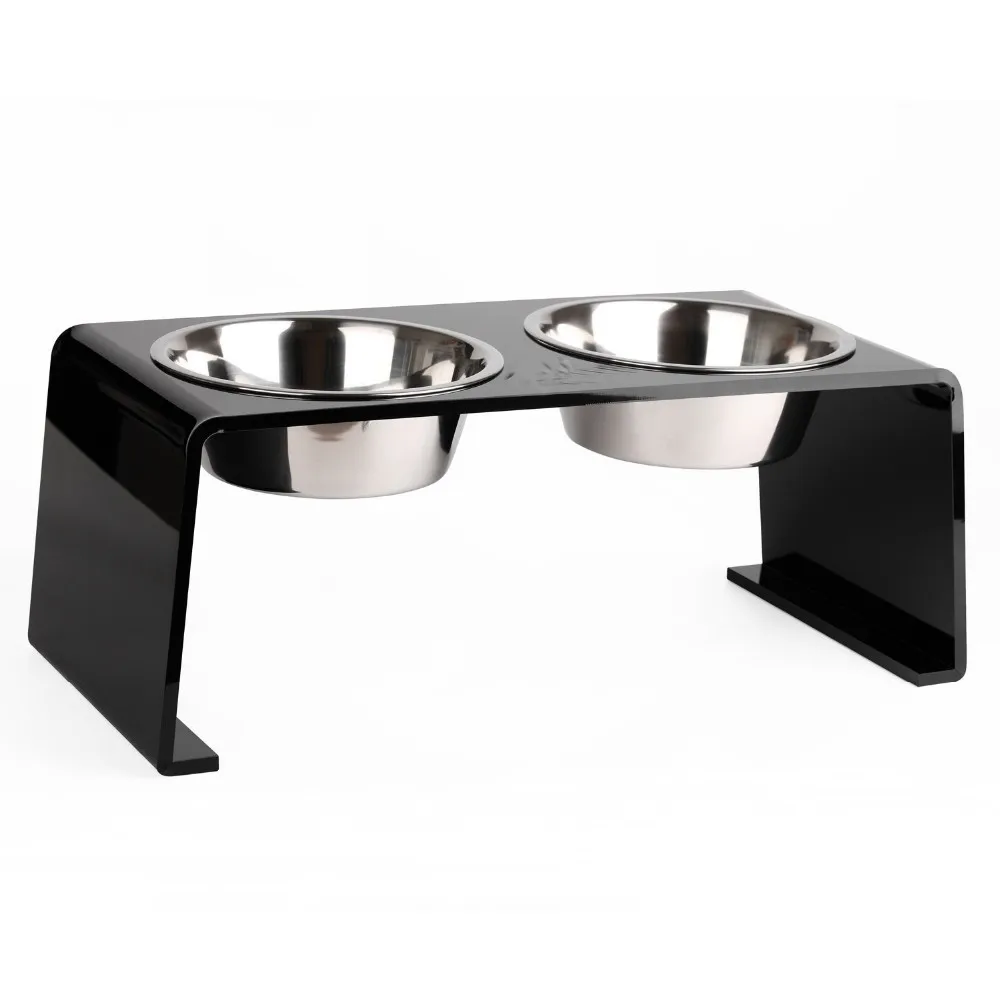 Custom Elevated Acrylic Dog Bowls Feeding Stand Acrylic Pet Feeder