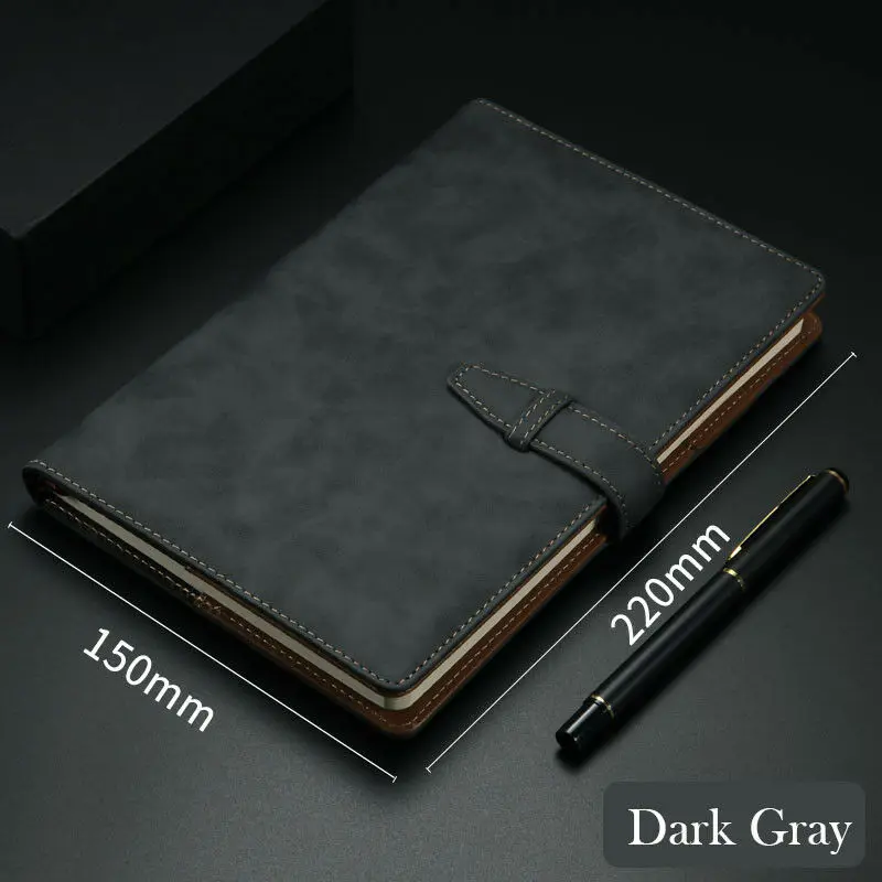PU Cover Notebook A5 Refillable Planner Binder Inserts 6 Ring Black Journal  PU LeatherTravel Diary With Magnetic Buckle