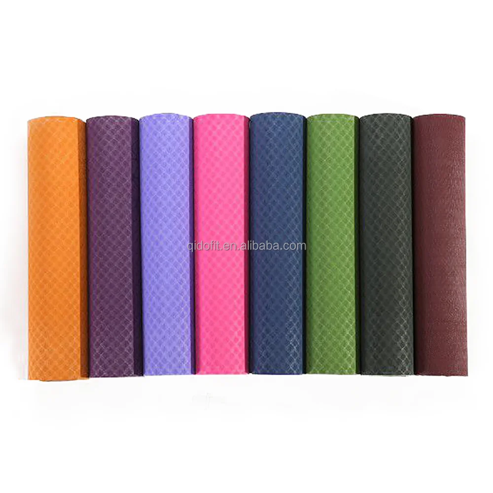 Qido оптовая продажа Экологически чистый двухцветный нескользящий коврик для йоги из ТПЭ