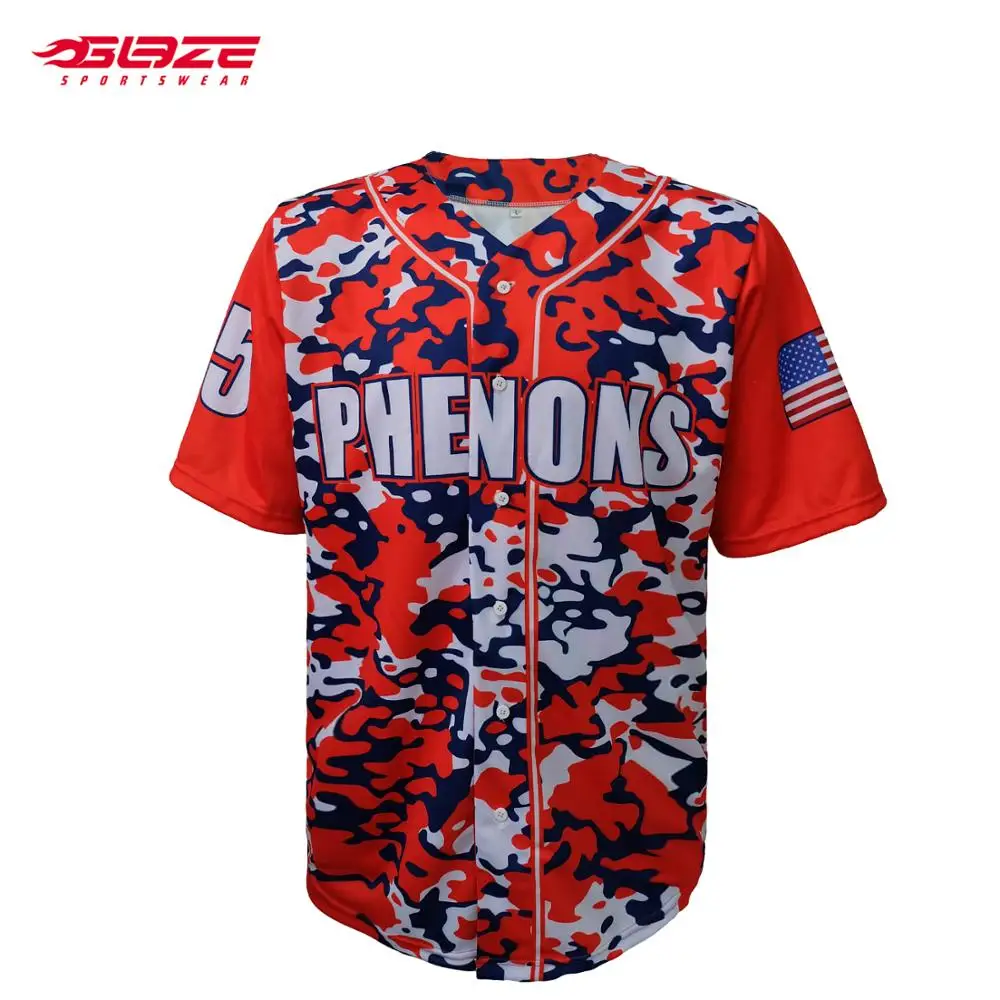 Source Custom digital printing strip fashion camo baseball jersey on  m.