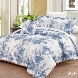 For KOSMOS 90gsm Microfiber Fabric Comforter Set Wholesale Floral Printed Bedding 8pcs Woven Microfiber Bedding Low Price