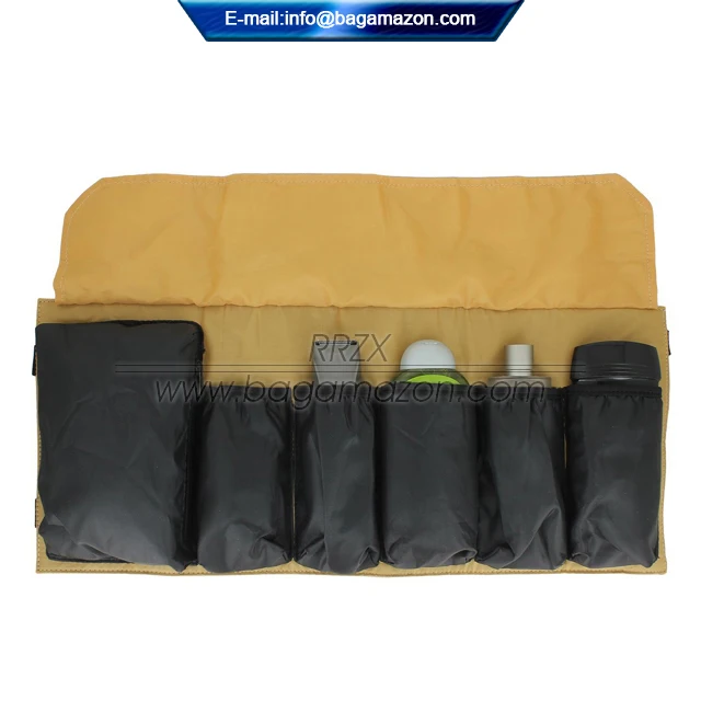 Portable Canvas Roll up Toiletry Bag for Men Private Label Supplier