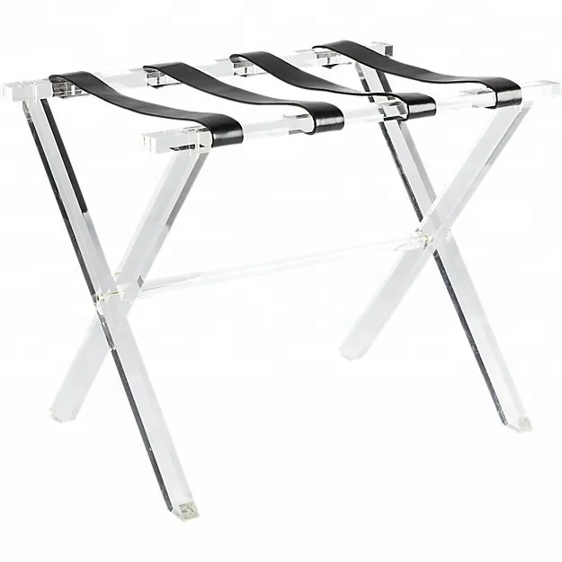 Складная багажная стойка из акрила и кожи