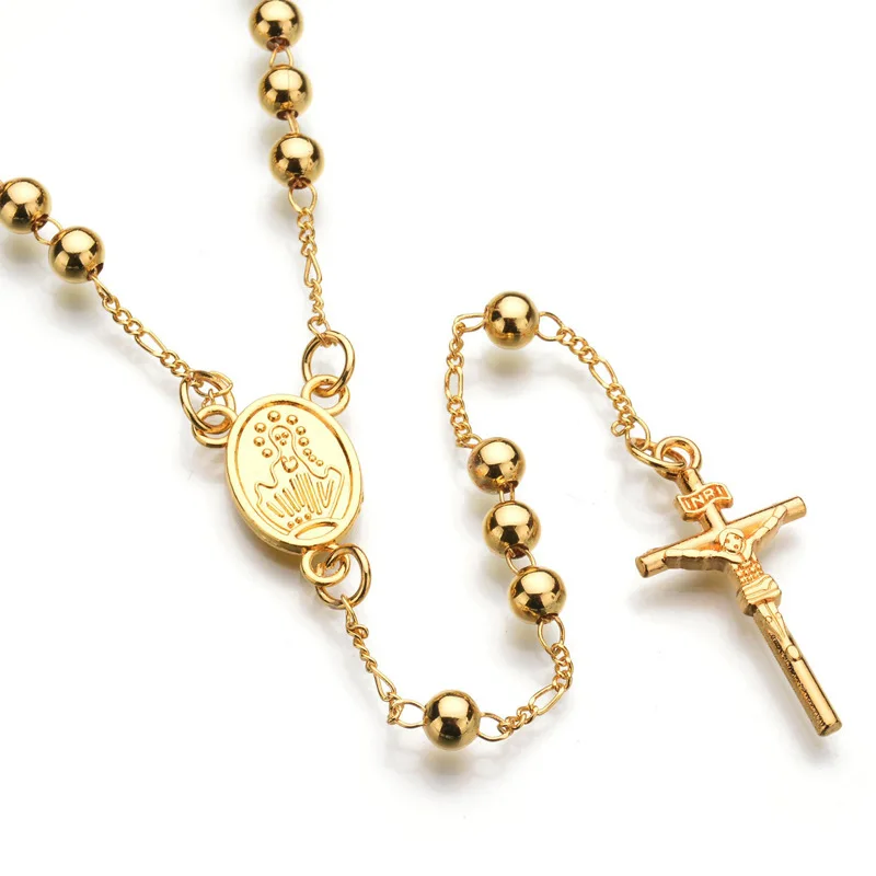 Luxury Silver Gold Plated Rosary Beads 