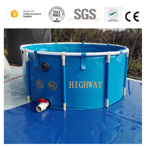 Customized Portable Circular Fish Breeding Ponds Indoor Outdoor PVC Collapsible Pisciculture Tank