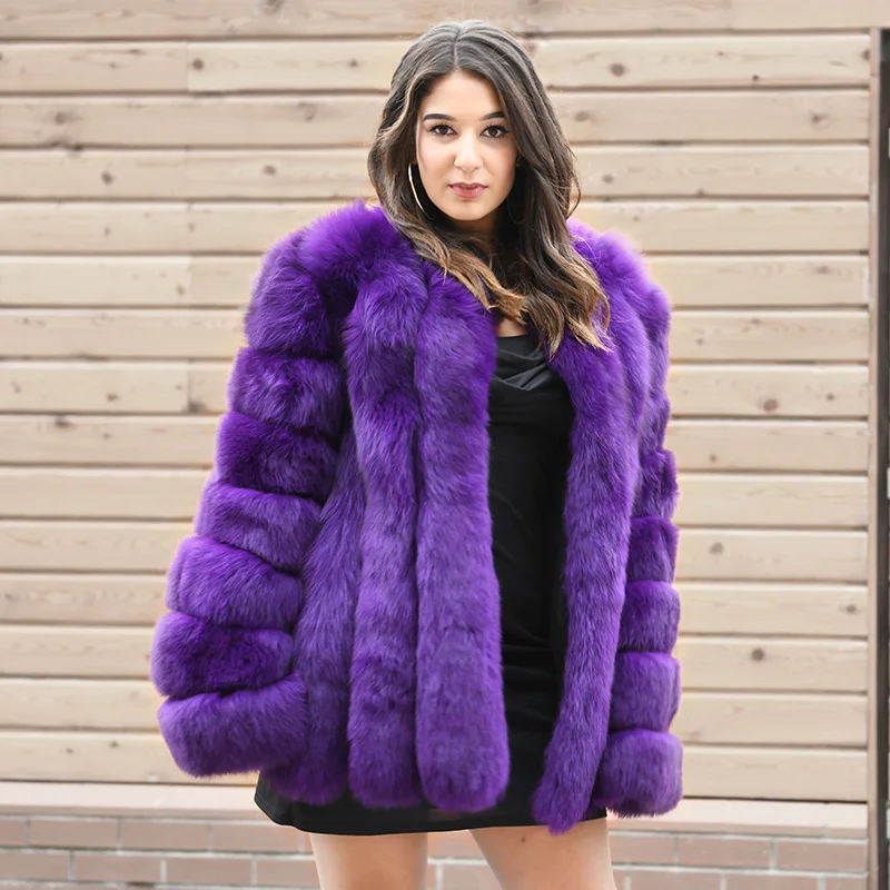 womens purple fur coat