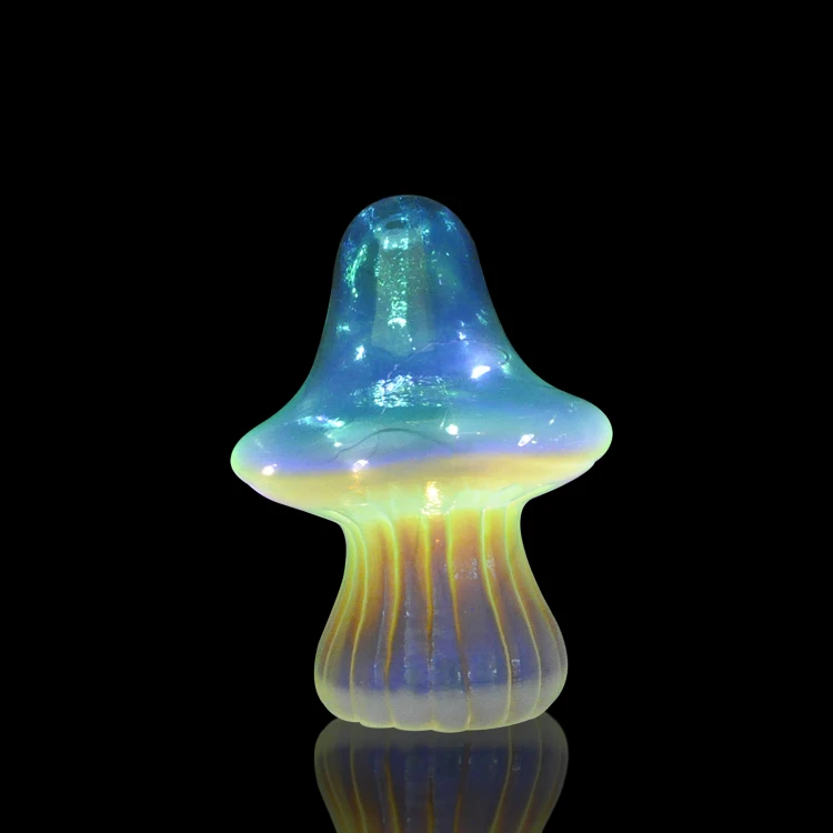 Christmas decoration figurine glass color changing led mushroom light for Easter holiday manufacture